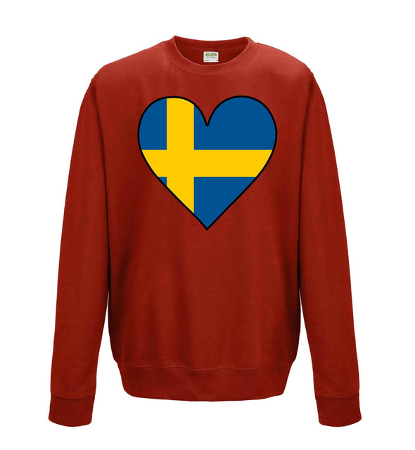 Sweden Flag Heart Printed Sweatshirt - Mr Wings Emporium 