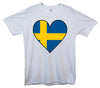 Sweden Flag Heart Printed T-Shirt - Mr Wings Emporium 