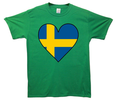 Sweden Flag Heart Printed T-Shirt - Mr Wings Emporium 