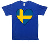 Sweden Flag Heart Printed T-Shirt - Mr Wings Emporium 