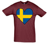 Sweden Flag Heart Printed T-Shirt - Mr Wings Emporium 