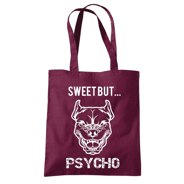 Sweet But Psycho Dog Printed Tote Bag - Mr Wings Emporium 