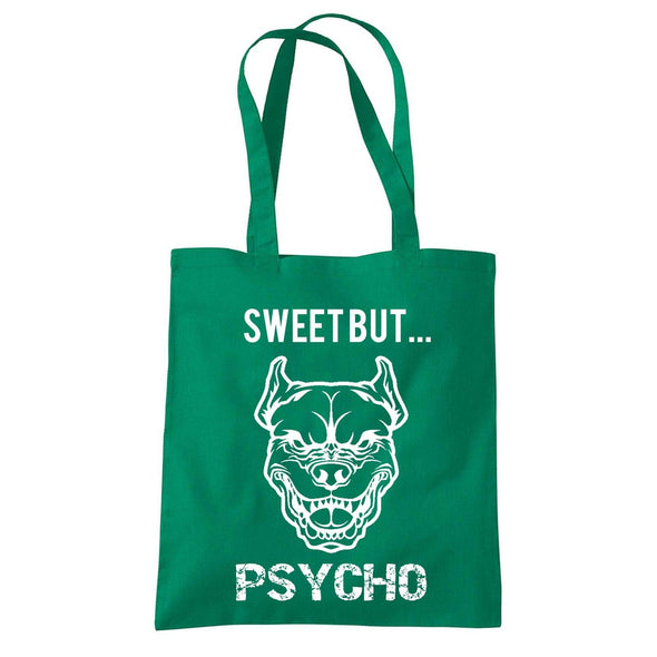 Sweet But Psycho Dog Printed Tote Bag - Mr Wings Emporium 