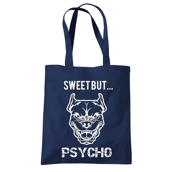 Sweet But Psycho Dog Printed Tote Bag - Mr Wings Emporium 