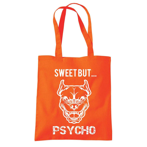 Sweet But Psycho Dog Printed Tote Bag - Mr Wings Emporium 
