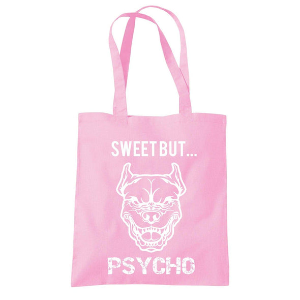 Sweet But Psycho Dog Printed Tote Bag - Mr Wings Emporium 