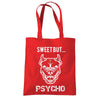 Sweet But Psycho Dog Printed Tote Bag - Mr Wings Emporium 