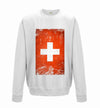 Switzerland Distressed Flag Printed Sweatshirt - Mr Wings Emporium 