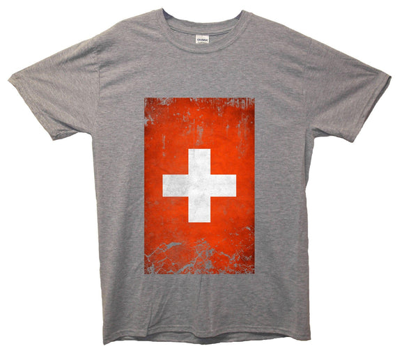 Switzerland Distressed Flag Printed T-Shirt - Mr Wings Emporium 