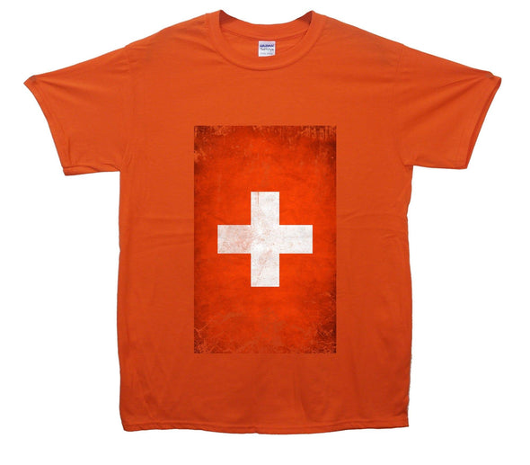 Switzerland Distressed Flag Printed T-Shirt - Mr Wings Emporium 