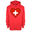 Switzerland Flag Heart Printed Hoodie - Mr Wings Emporium 