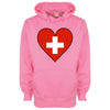 Switzerland Flag Heart Printed Hoodie - Mr Wings Emporium 