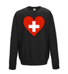 Switzerland Flag Heart Printed Sweatshirt - Mr Wings Emporium 