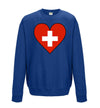 Switzerland Flag Heart Printed Sweatshirt - Mr Wings Emporium 