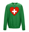 Switzerland Flag Heart Printed Sweatshirt - Mr Wings Emporium 