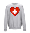 Switzerland Flag Heart Printed Sweatshirt - Mr Wings Emporium 