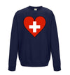 Switzerland Flag Heart Printed Sweatshirt - Mr Wings Emporium 