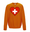 Switzerland Flag Heart Printed Sweatshirt - Mr Wings Emporium 