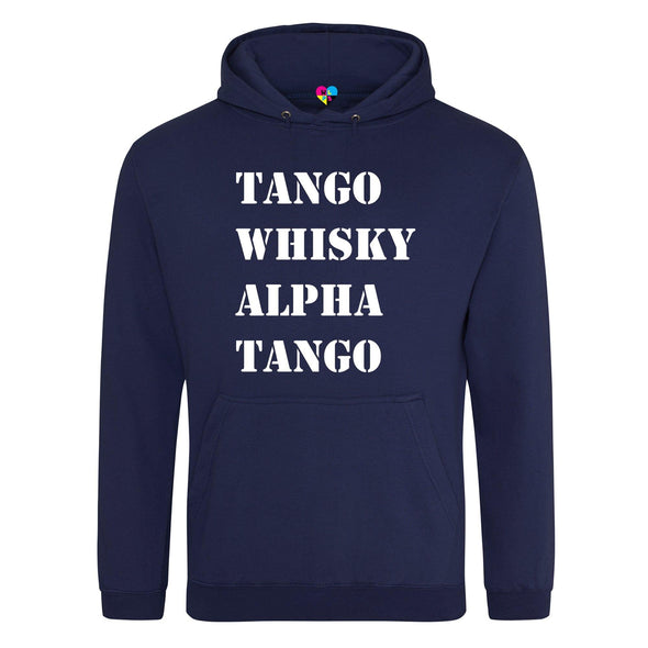 Tango Whisky Alpha Tango Phonetic Alaphabet Printed Hoodie - Mr Wings Emporium 