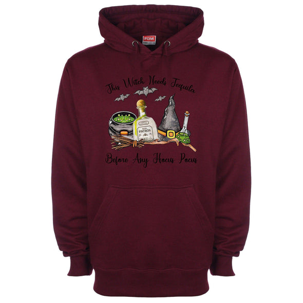 This Witch Needs Tequila Before Any Hocus Pocus Printed Hoodie - Mr Wings Emporium 