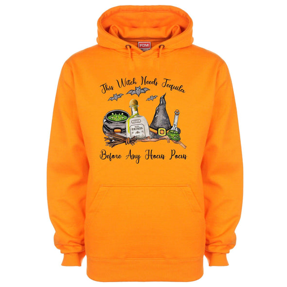 This Witch Needs Tequila Before Any Hocus Pocus Printed Hoodie - Mr Wings Emporium 