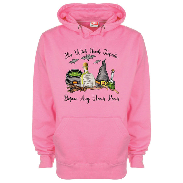This Witch Needs Tequila Before Any Hocus Pocus Printed Hoodie - Mr Wings Emporium 