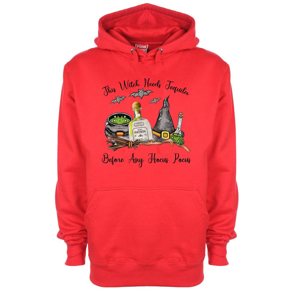 This Witch Needs Tequila Before Any Hocus Pocus Printed Hoodie - Mr Wings Emporium 