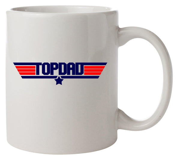 Top Dad Top Gun Printed Mug - Mr Wings Emporium 
