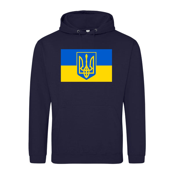 Tryzub Ukraine Flag Printed Hoodie - Mr Wings Emporium 