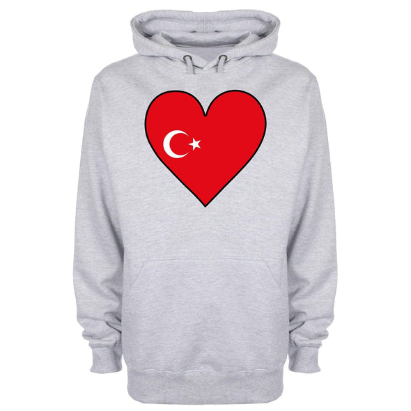 Turkey Flag Heart Printed Hoodie - Mr Wings Emporium 