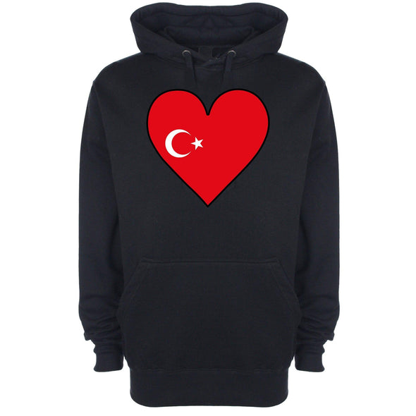 Turkey Flag Heart Printed Hoodie - Mr Wings Emporium 