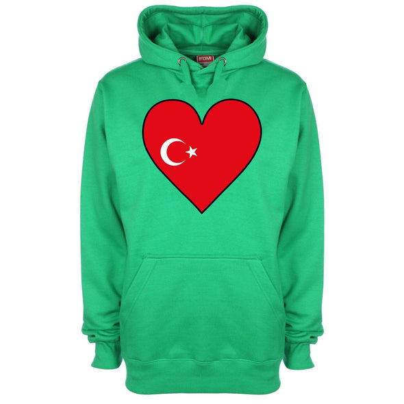 Turkey Flag Heart Printed Hoodie - Mr Wings Emporium 