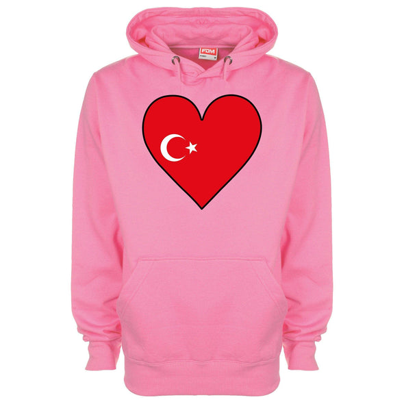 Turkey Flag Heart Printed Hoodie - Mr Wings Emporium 