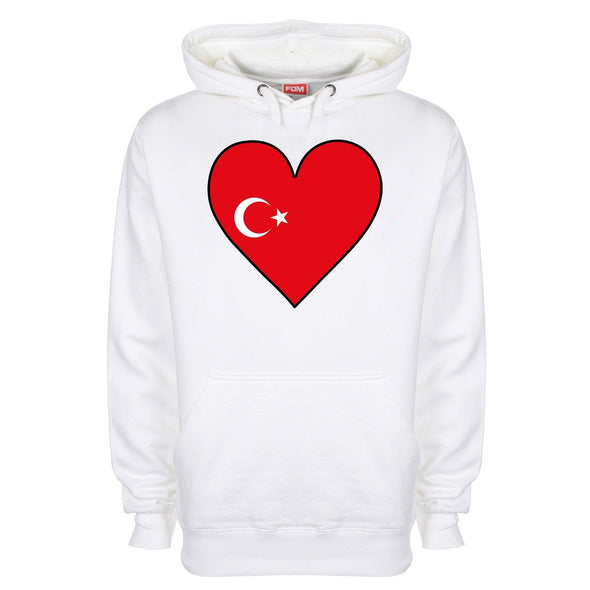 Turkey Flag Heart Printed Hoodie - Mr Wings Emporium 