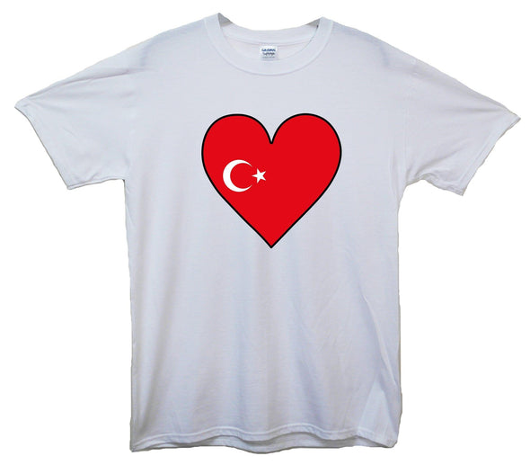 Turkey Flag Heart Printed T-Shirt - Mr Wings Emporium 