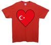 Turkey Flag Heart Printed T-Shirt - Mr Wings Emporium 