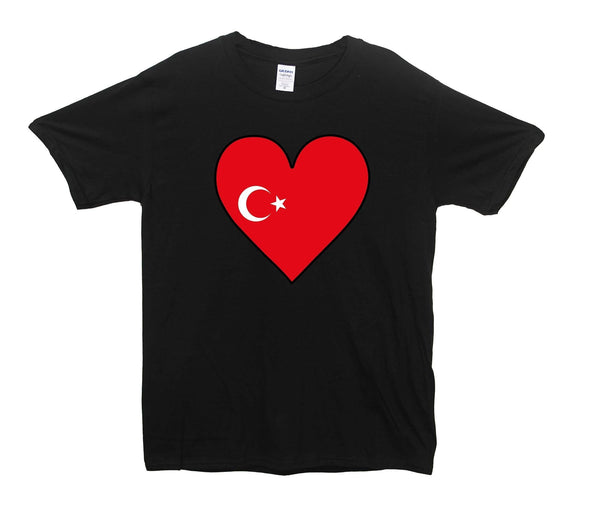 Turkey Flag Heart Printed T-Shirt - Mr Wings Emporium 