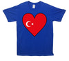 Turkey Flag Heart Printed T-Shirt - Mr Wings Emporium 