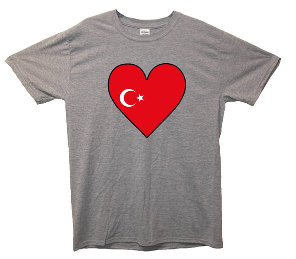 Turkey Flag Heart Printed T-Shirt - Mr Wings Emporium 