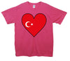 Turkey Flag Heart Printed T-Shirt - Mr Wings Emporium 