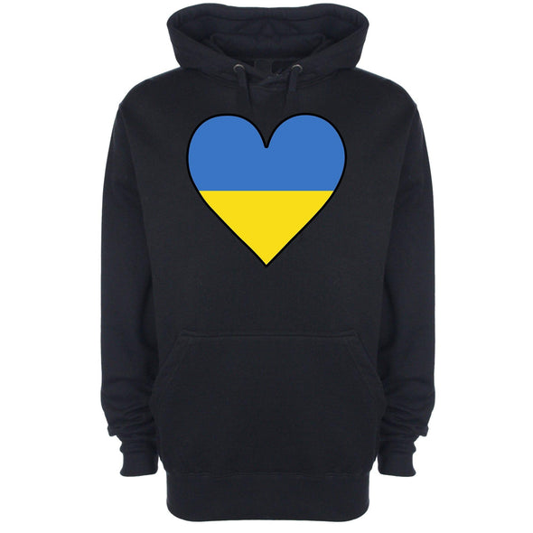 Ukraine Flag Heart Printed Hoodie - Mr Wings Emporium 