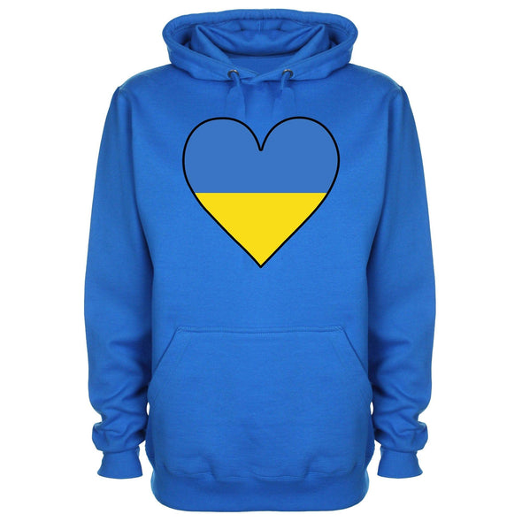 Ukraine Flag Heart Printed Hoodie - Mr Wings Emporium 