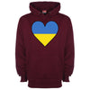 Ukraine Flag Heart Printed Hoodie - Mr Wings Emporium 