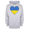 Ukraine Flag Heart Printed Hoodie - Mr Wings Emporium 