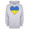 Ukraine Flag Heart Printed Hoodie - Mr Wings Emporium 