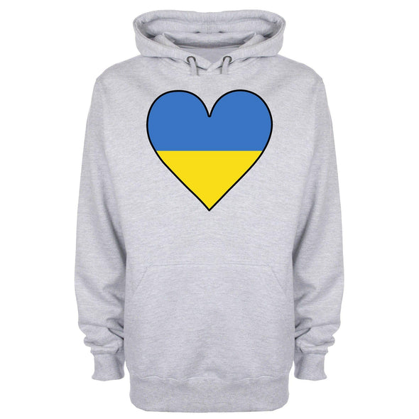 Ukraine Flag Heart Printed Hoodie - Mr Wings Emporium 