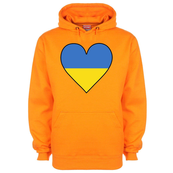 Ukraine Flag Heart Printed Hoodie - Mr Wings Emporium 