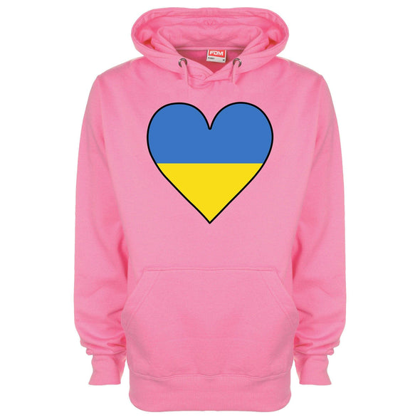 Ukraine Flag Heart Printed Hoodie - Mr Wings Emporium 
