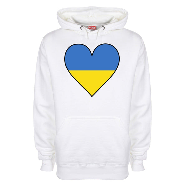 Ukraine Flag Heart Printed Hoodie - Mr Wings Emporium 