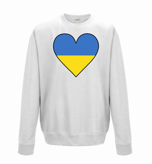 Ukraine Flag Heart Printed Sweatshirt - Mr Wings Emporium 